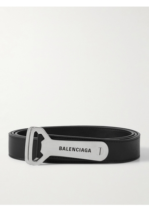 Balenciaga - Bottle Opener 3cm Embellished Leather Belt - Men - Black
