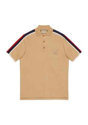 Gucci Cotton-Jersey Web Polo Shirt
