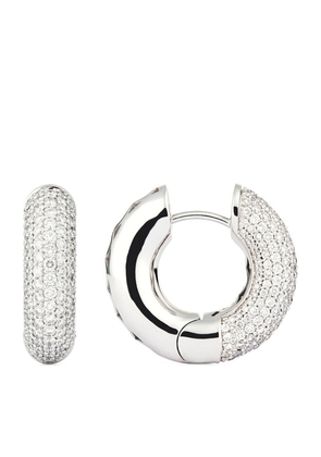Engelbert White Gold And Diamond Absolute Creoles Earrings