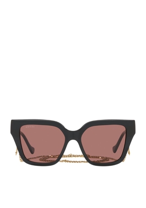 Gucci Rectangle Sunglasses With Chain