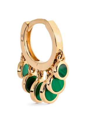 Jacquie Aiche Yellow Gold And Malachite Disco Shaker Hoop Earring