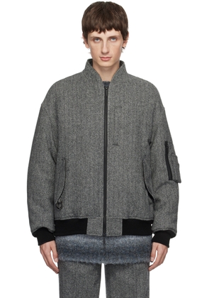 Th products Gray 3D Collar Bomber Jacket