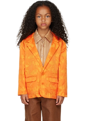 BO(Y)SMANS Kids Orange Printed Blazer