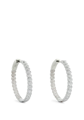 Anita Ko White Gold And Diamond Luna Hoop Earrings