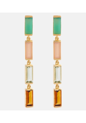 Aliita Deco Maxi embellished 9kt gold drop earrings