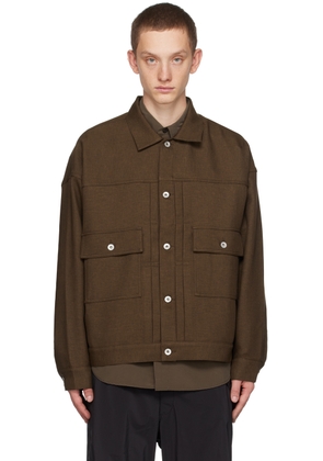 meanswhile Brown Pleated Jacket