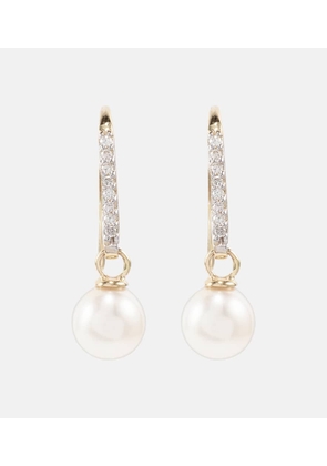 Mateo 14kt gold drop earrings with diamonds and pearls