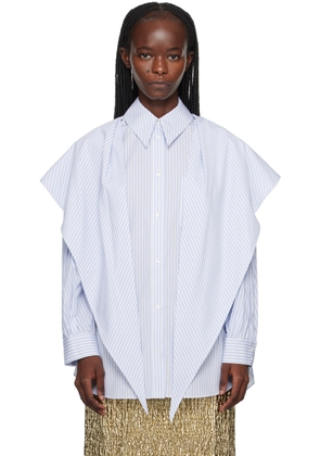 Simone Rocha Blue & White Pointed Collar Shirt