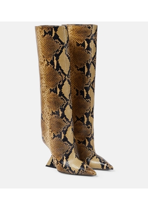 The Attico Cheope snake-effect leather knee-high boots