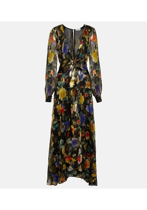 Rixo Meera floral fil coupé silk-blend gown