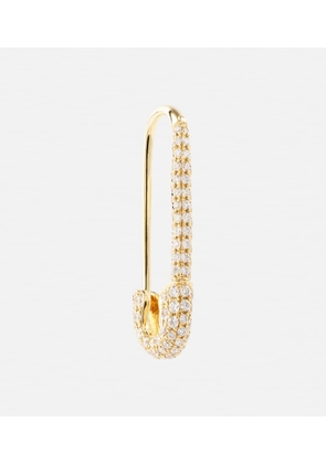 Anita Ko Safety Pin 18kt gold single earring with diamonds