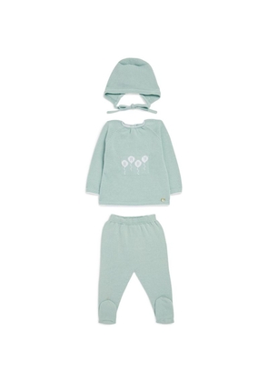 Paz Rodriguez Knitted Top, Leggings And Hat Set (0-6 Months)