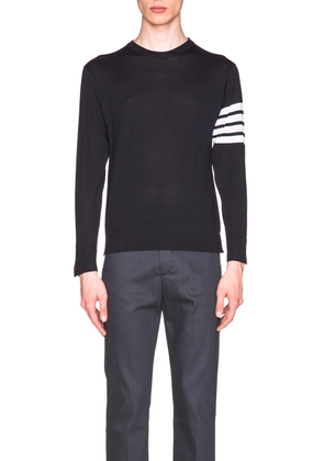 Thom Browne Classic Merino Crewneck Sweater in Navy - Blue. Size 1 (also in ).