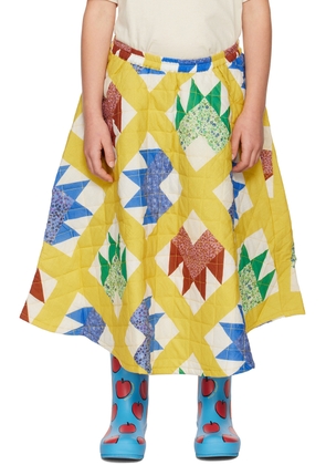 Maison Mangostan Kids Yellow Patchwork Skirt