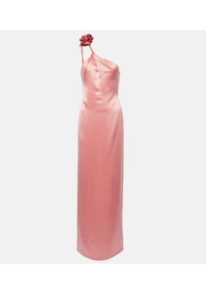 Magda Butrym Floral-appliqué silk satin gown