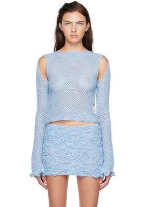nastyamasha SSENSE Exclusive Blue Crocheted Sweater
