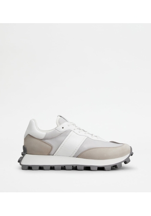 Tod's - Sneakers Tod's 1T in Leather and Fabric, WHITE,GREY, 10.5 - Shoes