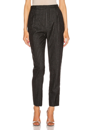 Saint Laurent Striped Tailored Pant in Black & Silver - Black. Size 40 (also in ).