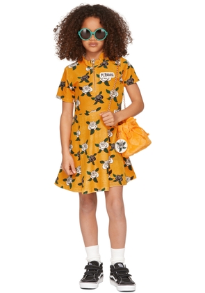 Mini Rodini Kids Yellow Velour Rose Dress