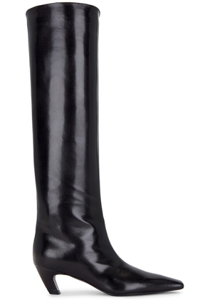 KHAITE Davis Knee High Boots in Black - Black. Size 36 (also in 36.5, 37, 37.5, 38, 39.5, 40).