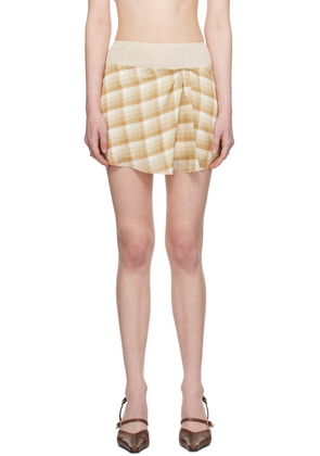 JUNEYEN Tan Layered Miniskirt