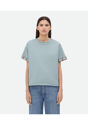 Double Layer Checked Cotton T-shirt - Bottega Veneta
