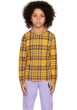 Mini Rodini Kids Yellow Check Long Sleeve T-Shirt