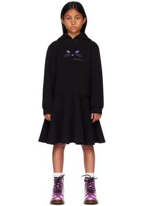 ANNA SUI MINI Kids Black Hooded Dress
