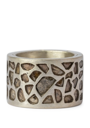 Parts Of Four Matte Sterling Silver And Mega Pavé Diamond Sistema Ring