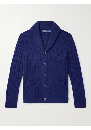 Polo Ralph Lauren - Shawl-Collar Cable-Knit Cashmere Cardigan - Men - Blue - S