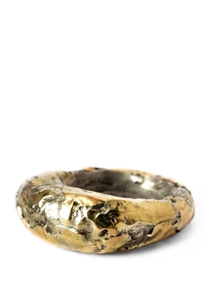 Parts Of Four Yellow Gold-Plated Acid-Treated Sterling Silver Mountain Ring