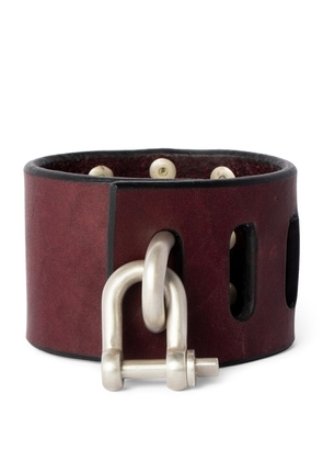 Parts Of Four Leather And Acid-Treated Sterling Silver Restraint Charm Bracelet