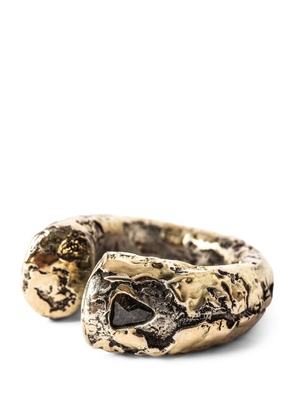 Parts Of Four Gold-Plated Acid-Treated Silver And Diamond Druid Ring