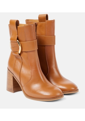 See By Chloé New Ring 80 leather ankle boots