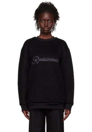 J KOO Black Embroidered Sweatshirt