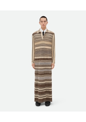 Striped Linen Polo Dress - Bottega Veneta