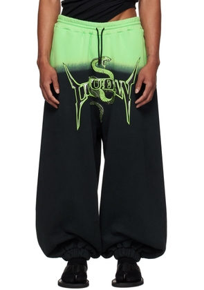 LU'U DAN Green & Black Metal Head Sweatpants