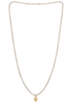 Loren Stewart Gordita Heart Necklace in 14k Gold & Sterling Silver - Metallic Silver. Size all.