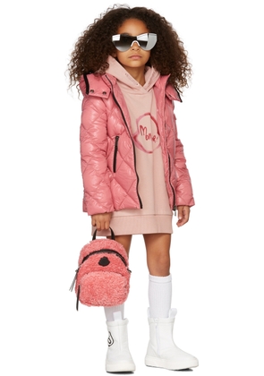 Moncler Enfant Kids Pink Fleece Hoodie Dress