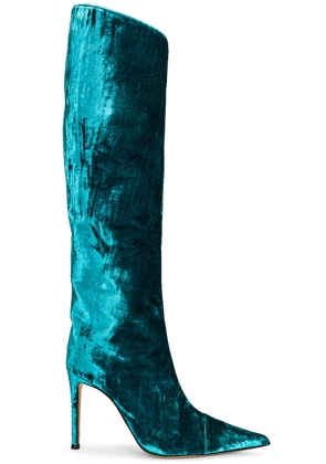 Alexandre Vauthier Velvet 105 Boot in Emerald - Teal. Size 36.5 (also in ).