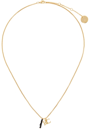 Recto Gold 'RC' Logo Bone Necklace
