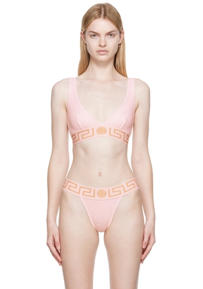 Versace Underwear Pink Greca Border Bralette