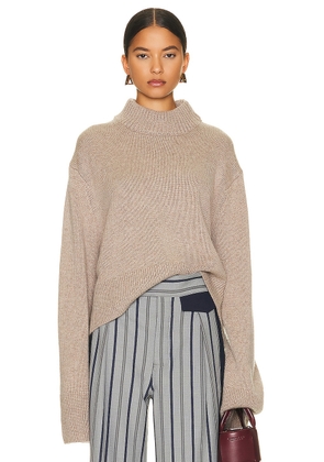 Helsa Pamelia Crew Neck Sweater in Taupe - Taupe. Size L (also in M, S, XS).