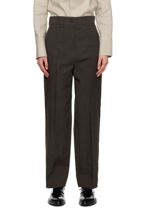 UMBER POSTPAST Brown Garment-Dyed Trousers