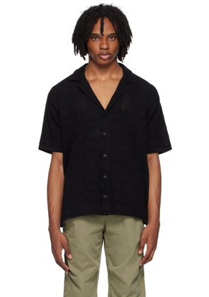 Represent Black Open Spread Collar Shirt