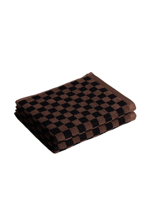 BAINA Josephine Hand Towel Set in Tabac & Noir - Brown. Size all.