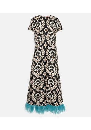 La DoubleJ Swing printed silk twill maxi dress
