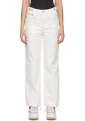 Feng Chen Wang White Deconstructed Jeans