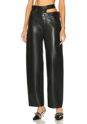 AGOLDE Recycled Leather Broken Waistband in Detox - Black. Size 28 (also in 30, 31, 32, 33, 34).