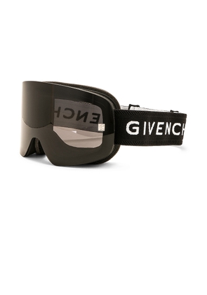 Givenchy Logo Ski Goggle in Matte Black & Smoke - Black. Size all.